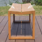 Patio Benches for Outdoors Waterproof Bench Solid Wood Park Chair Courtyard Balcony Teak Shoe Changing Garden Benches for Outdoors