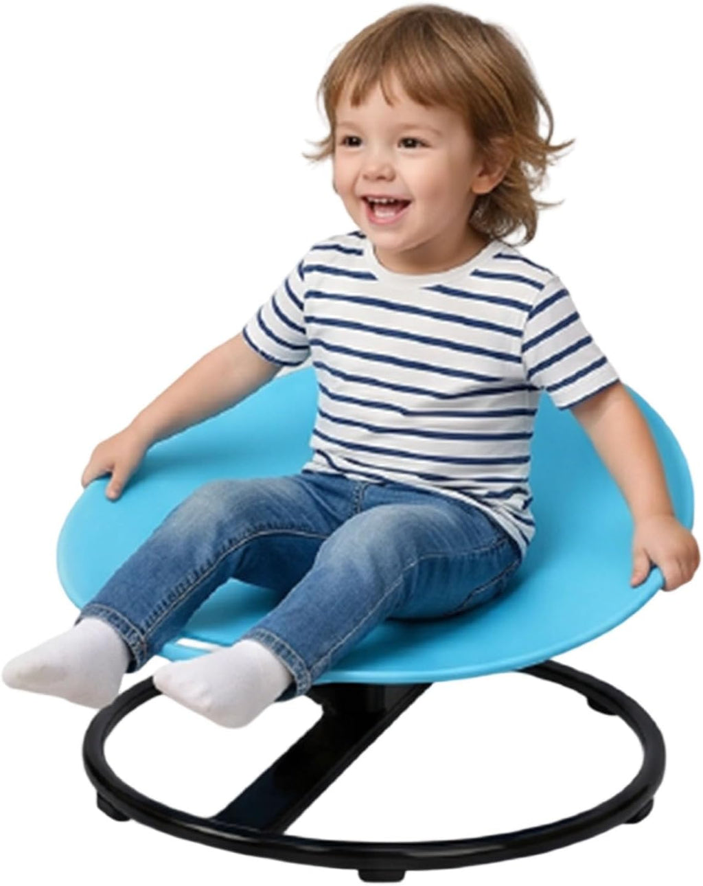 Kids Spinning Chair, Silent Rotation Balance Development Sensory Seat with Dual Safety Handles, 75kg Capacity, for 3-10 Years Old