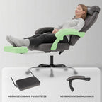 Ergonomic Gaming Chair Video Gamer Chairs Gaming Computer Chairs Gamer Chairs for Adults Massage Lumbar Support Swivel Height Adjustable Headrest Backrest Grey
