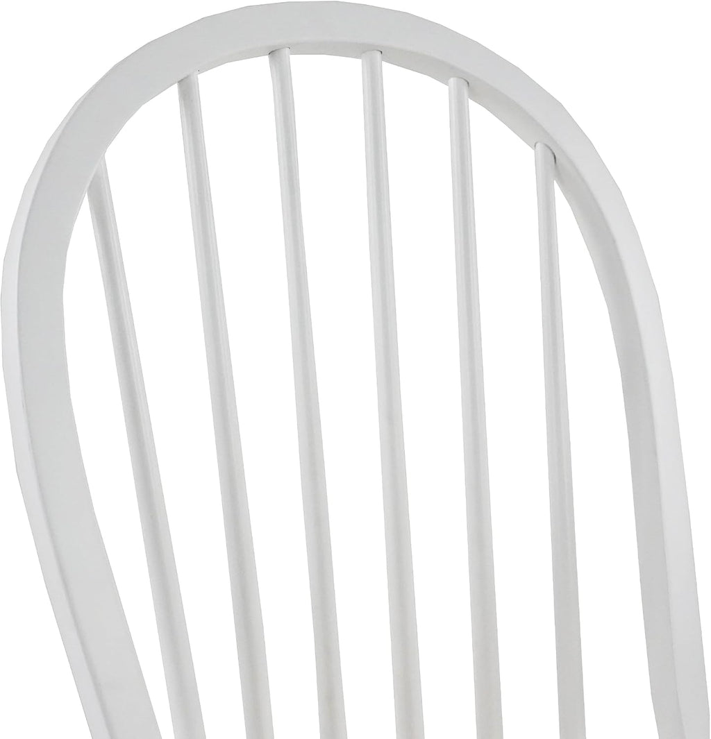 Windsor Dining Chairs Spindle Kitchen Chairs Set of 2, Countryside Solid Wood Kitchen Chairs for Dining Room/Living Room/Home Office/Reception, White, Round Back