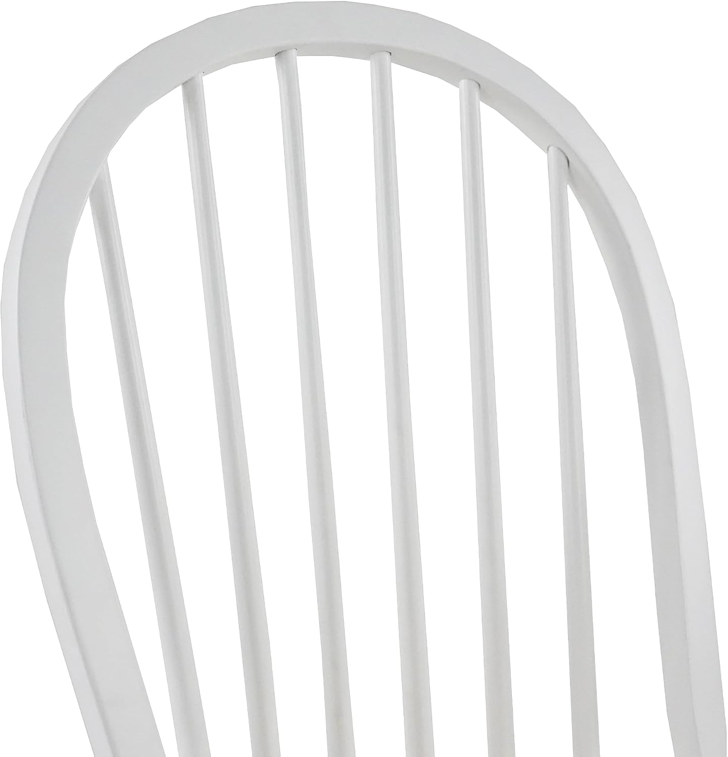 Windsor Dining Chairs Spindle Kitchen Chairs Set of 2, Countryside Solid Wood Kitchen Chairs for Dining Room/Living Room/Home Office/Reception, White, Round Back
