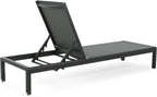 Outdoor Chaise Lounge Chair Set of 2, Aluminum Adjustable Outside Chair for Pool Patio Beach Yard, All Weather Use UV Resistant 400lbs Weight Capacity, Black