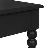 OSP Home Furnishings Elise Cottage Style Table with Spindle Legs, Open Storage Shelf, Foyer Table, Black Finish