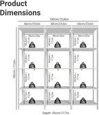 Madesa Kitchen Pantry Storage Rack with 15 Open Shelves 70" L Multiuse Modular Cabinet for Kitchen Organization (White)