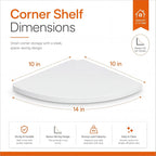 4 Pcs White Corner Floating Shelves for Wall with Cord Hole 10 Inch Rounded Corner Curved Hanging Shelves for Cable Box, Speaker, TV Cords, Books, Plants