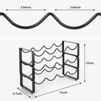 Carperipher Stackable Wine Rack Countertop, 12 Bottles 3 Tier Wine Cabinet Counter, Wine Rack Holder and Storage, Metal Wine Bottle Holder Freestanding for Cabinet