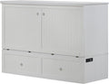Mega Solutions Murphybedz Tuscany Murphy Cabinet Chest Bed with Charging Station 6 Inch (White, Queen)