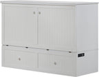 Mega Solutions Murphybedz Tuscany Murphy Cabinet Chest Bed with Charging Station 6 Inch (White, Queen)