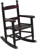 Kids Rocking Chair, Solid Wood Toddler Rocker, Indoor Outdoor Durable Children's Rocking Chair, Safe Anti-Tipping Design for Playroom, Bedroom, Backyard, Nursery (Black)