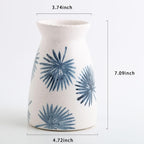 hjn White Flower Vase- Ceramic Vase for Decor, White vase for Flowers, Modern Vases for Living Room/Home Decor Accents/Entryway/Mantel/Bookshel-Teal