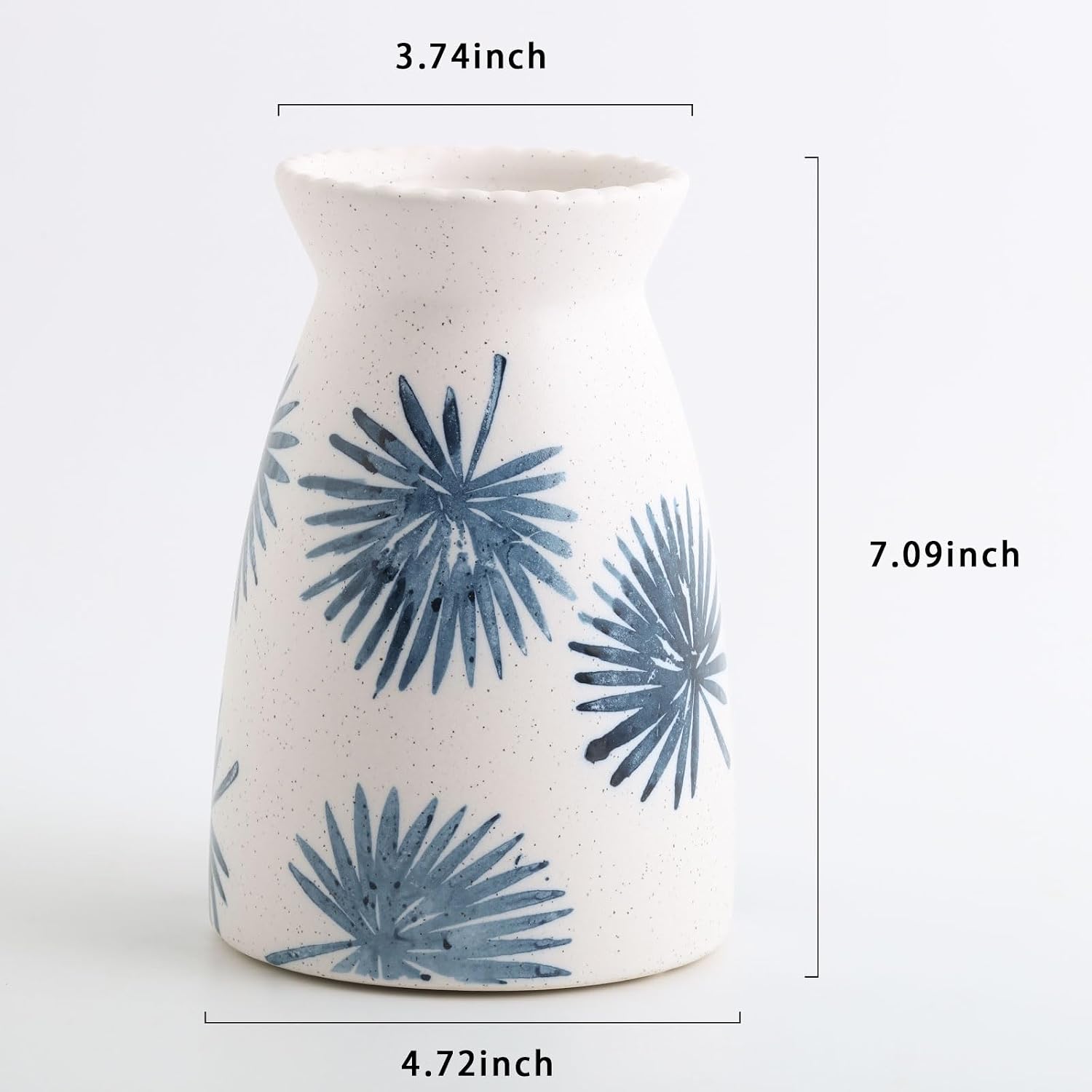 hjn White Flower Vase- Ceramic Vase for Decor, White vase for Flowers, Modern Vases for Living Room/Home Decor Accents/Entryway/Mantel/Bookshel-Teal