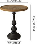 Round Retro Side Table for Drink Coffee Modern Accent Lightweight Vintage End Table with Metal Leg for Small Space Living Room Bedroom Corners Office, Natural