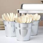 Juvale Galvanized Metal Buckets - 24 Pack, Silver, 4.7 in - Mini Metal Buckets with Handles for Party Decorations & Crafts