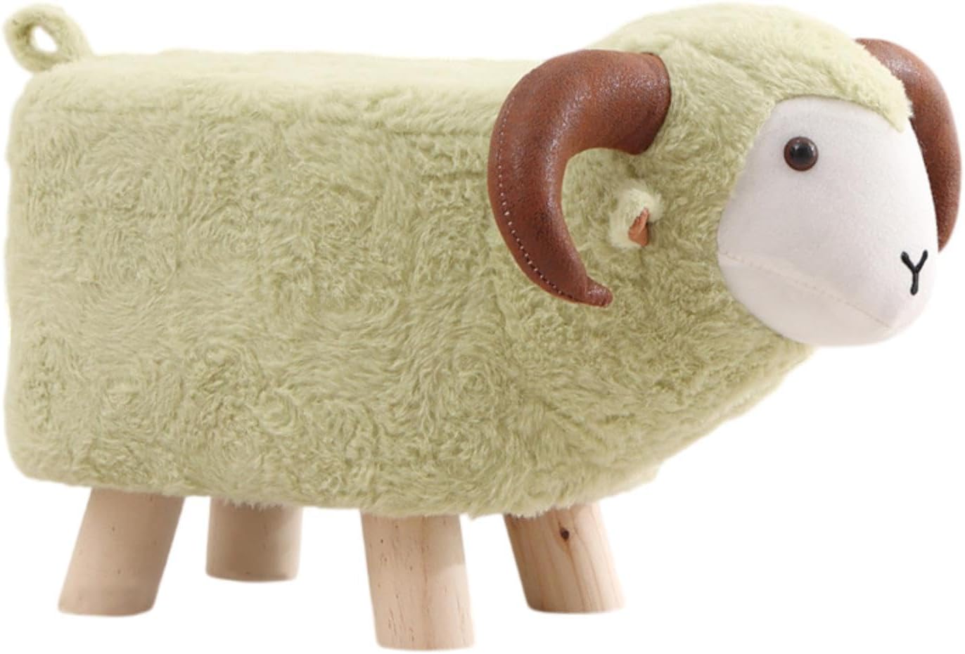 Animal Footstool Footrest Ottoman Soft Non Slip Feet Multifunctional Home Decor Kids Stool for Playroom Indoor Living Rooms, Green