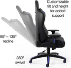 STAPLES Emerge Vartan Gaming Chair, Ergonomic, Adjustable Height, Swivel, Blue
