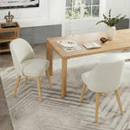 KISLOT Wooden Dining Chairs Set of 4, Fabric Upholstered Modern Dining Room Chairs with Double-Layer Thick Seat Cushion & Ergonomic Backrest for Restaurant, Kitchen and Café, 2 Boxs