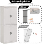CABIHOME 38.58×17.72×11.42 Inch Tall Slim Pantry Cabinet, PB Freestanding Storage Cabinet, Kitchen Hutch with Doors for Living Room & Kitchen