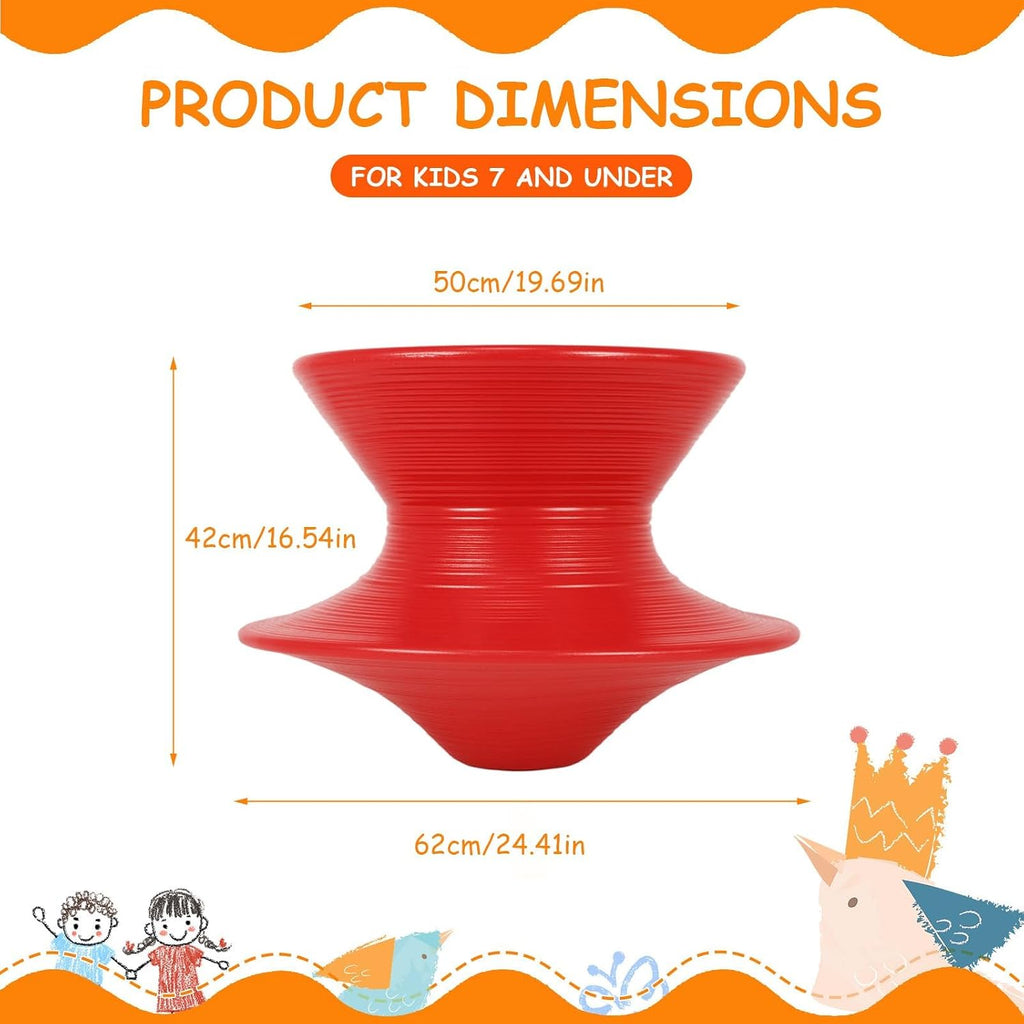 Spun Chair, Spinning Chair for Kids, 360° Rotating Gyro Spun Seat Spinning Swivel Design for Indoor & Outdoor Play, Gift for Kids’ Birthday, Valentine and Easter (Red)
