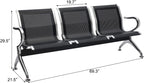 Kinsuite Waiting Room Chair - 3-Seat Airport Reception Lobby Office Bench, Black
