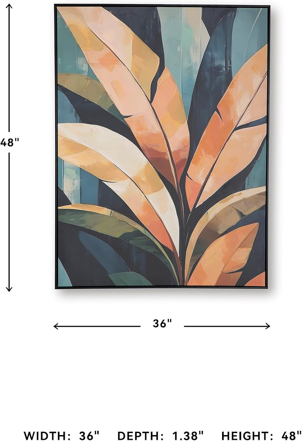 Signature Design by Ashley Laurelie Wall Art, Large Gallery Wrapped Canvas with Hand Painted Embellishment, Framed Black Finish for Living Room Entryway or Bedroom Decor
