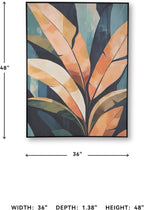 Signature Design by Ashley Laurelie Wall Art, Large Gallery Wrapped Canvas with Hand Painted Embellishment, Framed Black Finish for Living Room Entryway or Bedroom Decor