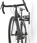 Feedback Sports | Velo Wall Rack 2D Bike Storage | Bicycle Hangar Mount W/Adjustable Arms | Road, Gravel, Mountain Bike Compatible | For Garage, Apartment, Shed | Black