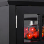 64.5" Kitchen Pantry Cabinet with Hutch,Buffet Sideboard for Coffee Maker & Toaster,Snacks,Spices & Wine Storage Organizer, Fits Kitchen,Dining Room & Coffee Bar,Black