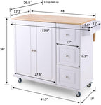 PHI VILLA Kitchen Island Cart on Wheels - Mobile Kitchen Island with Drop Leaf, Rolling Kitchen Table with Storage