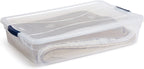 Rubbermaid Cleverstore 42 Quart Stackable Plastic Storage Bin with Lids for Garage, Closet, and Classroom, Clear, 4 Pack
