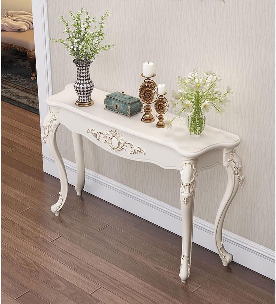 CHICKEN Entryway Furniture Table D'entrée Meuble Contre Le Mur Demi-Ronde Téléphone Décorative De Foyer Simple Hallway Side Table(47.24in)