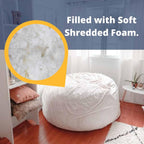 ULTIMATE SACK | 2 Ft Pouf Ottoman | Cloud Fur | Foam Filled - Removable Washable Cover
