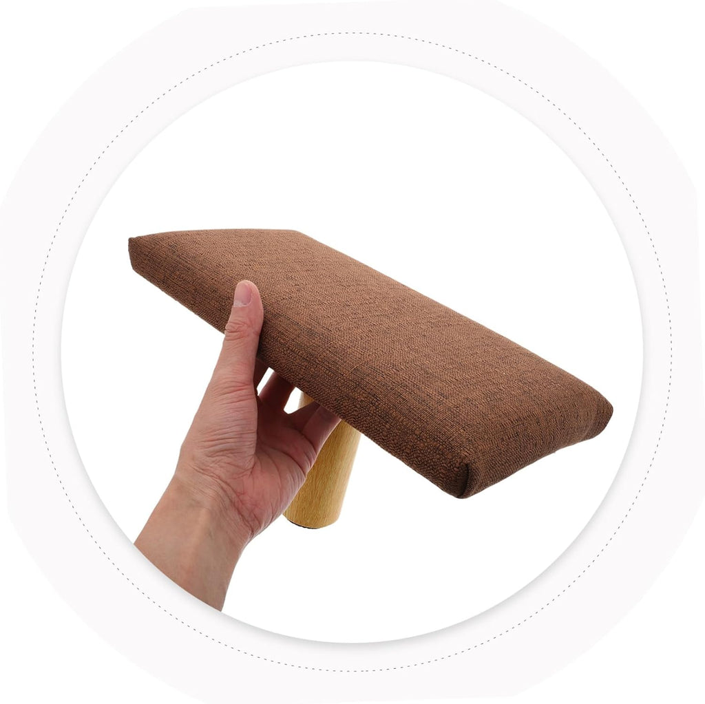 Ergonomic Wooden Yoga Stool with Cotton Cloth Cushion, Stable Support Kneeling Bench for Office and Home Decor, Unique Aesthetic Design with Natural Elegance