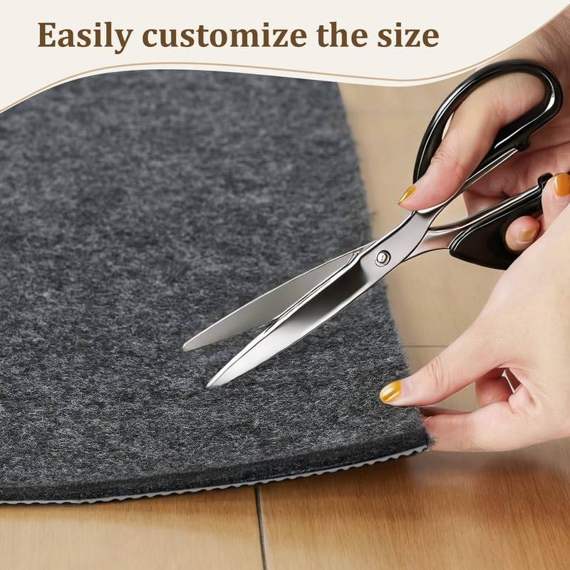 8x10 Ft Non Slip Rug Pad, Dual Surface Felt and Rubber Gripper Backing, 1/4 inch Thick Carpet Liner for Hardwood Floors, Under Area Rug Protective Cushioned Pads, Keep Rugs Safe and in Place