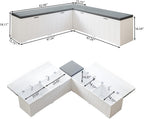 L Shaped Corner Storage Bench with Cushion, Breakfast Nook Bench, Kitchen Banquette Dining Seating with Hidden Storage, Flip-Top Shoe Storage Benches for Entryway Cloakroom