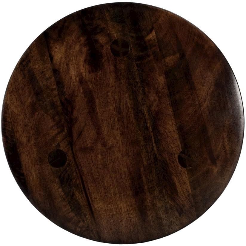 Starlight Canyon Home Round Side Table – Small Circle Compact Accent Side Table in Mango Wood for Living Room or Bedroom