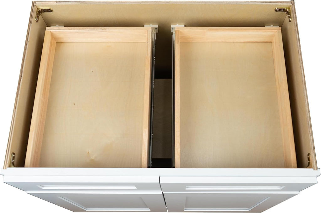 Hollywood Fabiani Design Base Kitchen Cabinet - 33 in. W x 24 in. D x 34.5 in. H, Shaker White, Solid Wood Frame, 1/2-Inch Cabinet-Grade Plywood Box, Soft-Close Door, Ready to Assemble