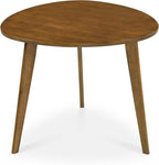 Giantex 35.5" Dining Table for 2-3, Farmhouse Wooden Kitchen Table with Solid Rubber Wood Legs, Space-Saving Dinner Table for Dinette, Living Room, Dorm, Home Office, Walnut