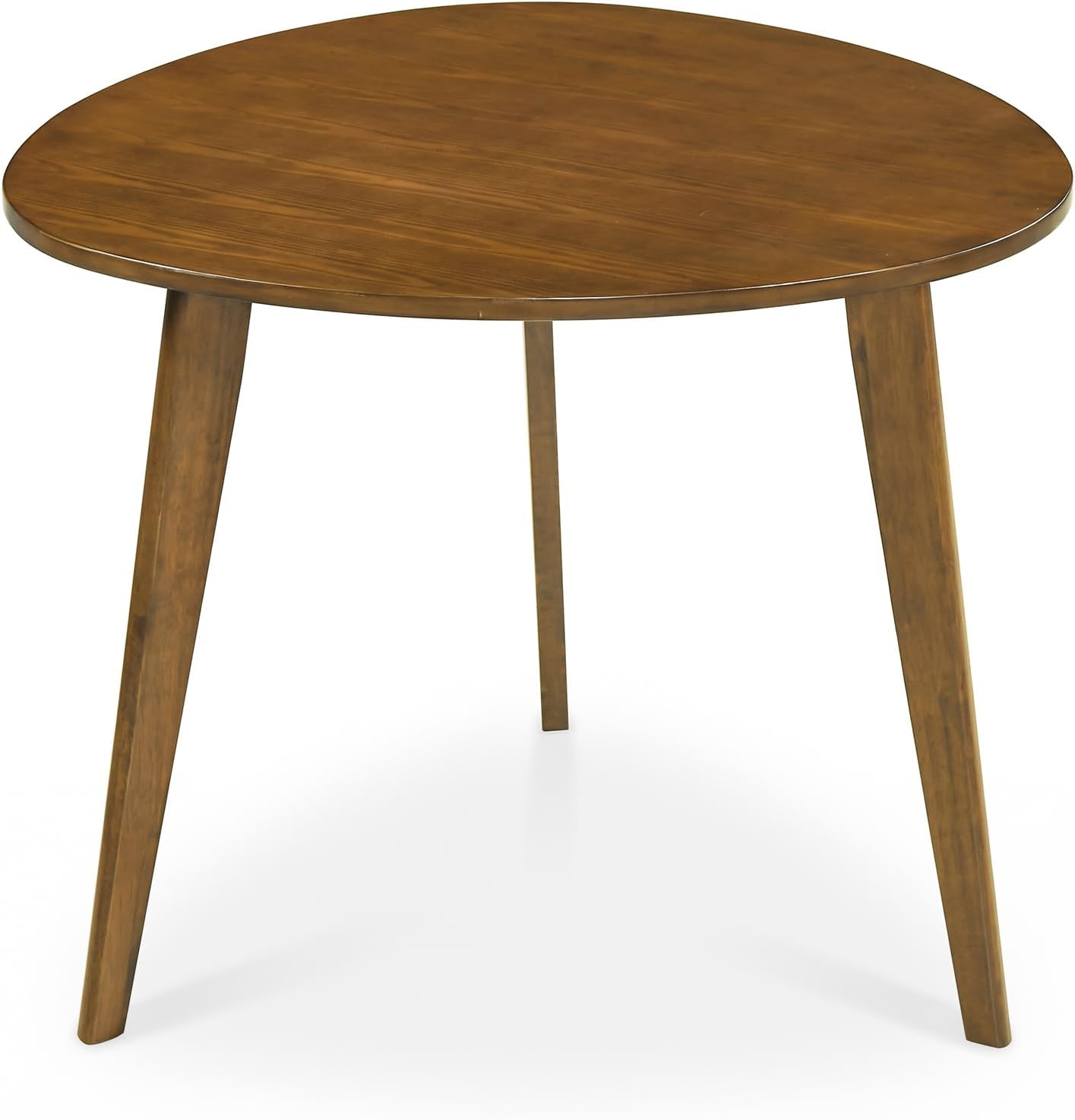 Giantex 35.5" Dining Table for 2-3, Farmhouse Wooden Kitchen Table with Solid Rubber Wood Legs, Space-Saving Dinner Table for Dinette, Living Room, Dorm, Home Office, Walnut