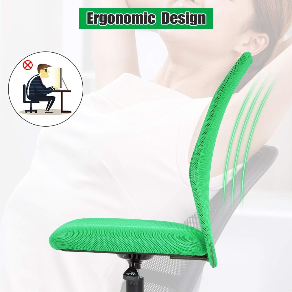 Home Office Desk Chair Ergonomic Mesh Computer Gaming Chair with Back Support Modern Executive Mid Back Rolling Swivel Chair for Men&Women (Green)