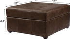 Homebeez 28.3" Storage Ottoman Bench with Faux Leather Upholstery, Button Tufted Lid, Wood Legs - Footrest, Coffee Table, Footstool for Living Room, Mottled Brown