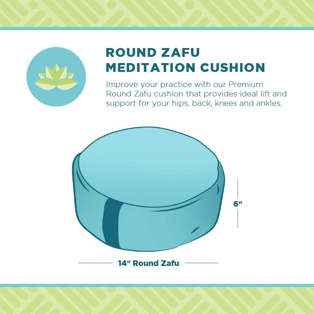 Bean Products Hemp Zafu Meditation Cushion for Sitting on Floor, Hemp Yoga Pillow, Zafu Meditation Pillow, Zen Seiza Kneeling Prayer Pad Support - Made in USA - Round Natural