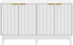 RoyalCraft White Buffet Cabinet with Storage, 55" Fluted Sideboard Buffet Cabinet with 100lbs Load Capacity, Modern Coffee Bar Cabinet with Solid Legs & Adjustable Shelves for Dining Room, Kitchen