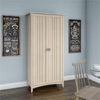 Bush Home Salinas Kitchen Pantry Cabinet with Doors in Antique White