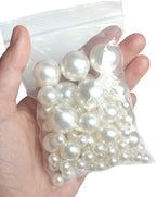Lifestyle-cat 104pcs Mixed Size Pearls Beads No Holes 8mm, 14mm, 20mm Pearls for Vase Filler, Table Scatter, Wedding, Birthday Party, Home Decoration (Ivory)