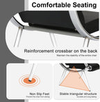 kinbor Waiting Room Chairs - 3 Seat Reception Bench Office Chair with Armrest, PU Leather Office Guest Seating Furniture for Salon Airport Hospital Bank, Black