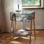 Transparent Coffee Table Nightstand Bedside Table for Bedroom Living Room Cafe
