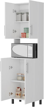 22.2" D*13.2" W*70.86" H Freestanding Kitchen Pantry with 2 Shelves, 2 Double Doors, Rectangular Storage Cabinet, Modern Minimalist, for Living Room, Dining Room, White