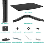 WALI Floating TV Shelf, 2 Tier Glass Projector Shelf for DVD Players, Routers, Game Consoles, Cable Boxes, Living Room Decor, Wall Mount Shelves Hold Up to 17.6lbs (CS202B), 2-Shelf, Black