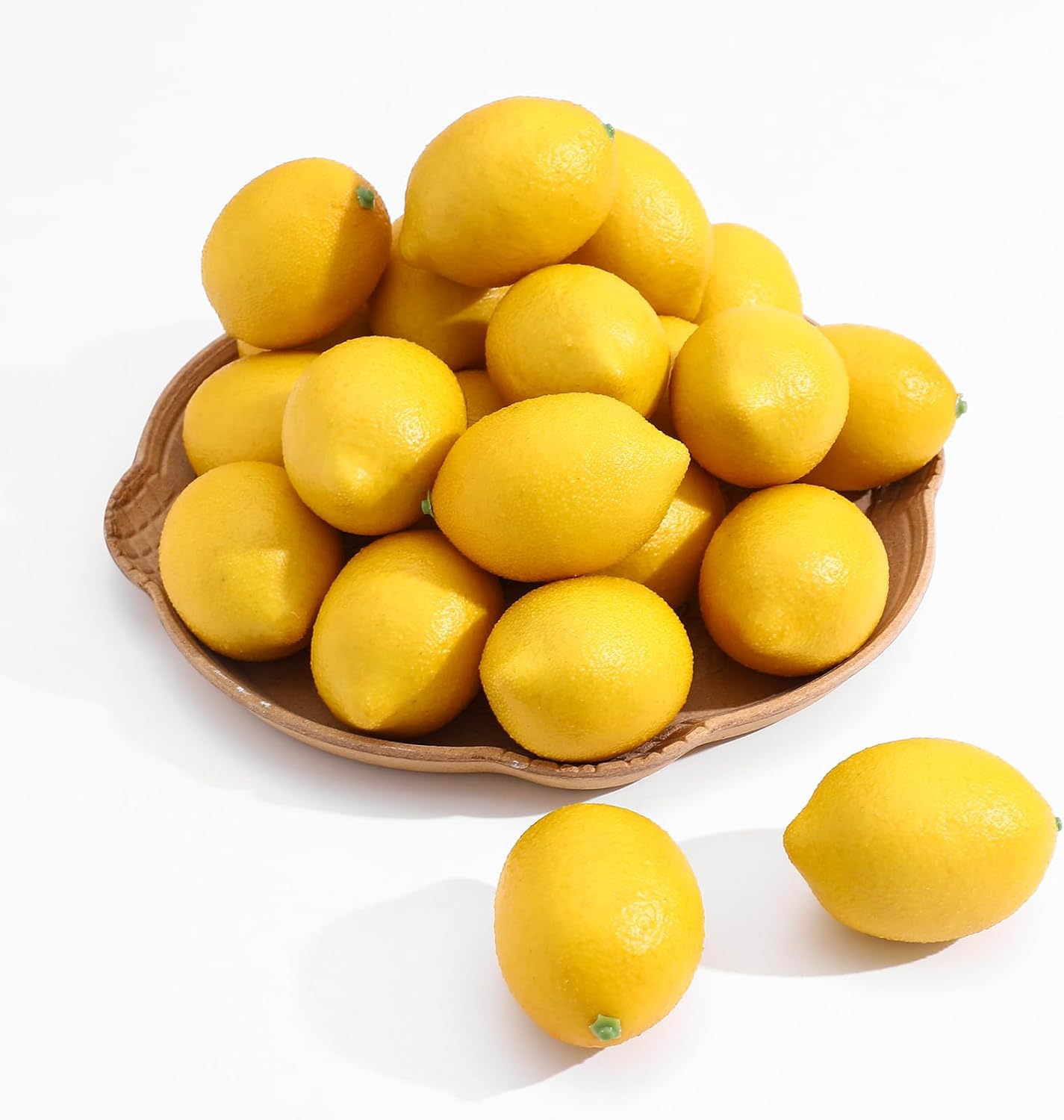 dallisten 12PCS Artificial Lemons – Lifelike Fake Yellow Lemons for Kitchen Decor, Fruit Bowl, Lemonade Party, Photo Props & Summer Table Decorations – Realistic Faux Fruit for Home & Events