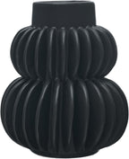 Bloomingville Decorative Pleated Stoneware Vase, Black